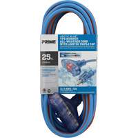 Arctic Blue TPE-Rubber Extension Cord, All-Weather, SJEOW, 12/3 AWG, 15 A, 3 Outlet(s), 25' Kelford