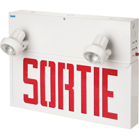 Stella Combination Signs - Sortie, LED, Hardwired, 17-1/2" L x 12-1/2" W, French XB932 | Kelford