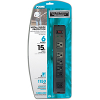 Surge Protector, 6 Outlets, 1150 J, 1875 W, 15' Cord XC042 | Kelford