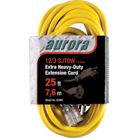 Vinyl Extension Cord with Light Indicator, Outdoor, SJTOW, 12/3 AWG, 15 A, 25' Kelford