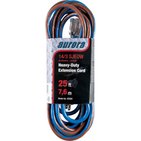 TPE-Rubber Extension Cord With Light Indicator, All-Weather, SJEOW, 14/3 AWG, 15 A, 25' Kelford