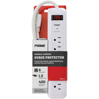Surge Protector, 6 Outlets, 400 J, 1875 W, 2' Cord XC616 | Kelford