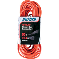 Extension Cord, Indoor/Outdoor, SJTW, 16/3 AWG, 13 A, 50' Kelford