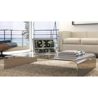 Jumbo Clock, Digital, Battery Operated, 16.5" W x 1.7" D x 11" H, Silver XD075 | Kelford