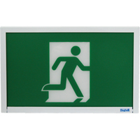 Running Man Exit Sign, LED, Battery Operated, 12" L x 7 1/2" W, Pictogram Kelford