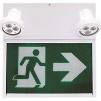 Running Man Exit Sign, LED, Battery Operated/Hardwired, 12" L x 12 1/2" W, Pictogram XE664 | Kelford