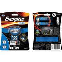 Vision Headlamp, LED, 100 Lumens, 10 Hrs. Run Time, AAA Batteries Kelford