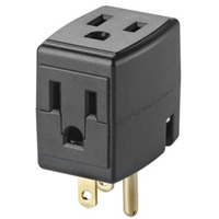 Grounded Triple Cube, 3 Outlet(s), None, 15 Amps, 1875 W, 125 V Kelford