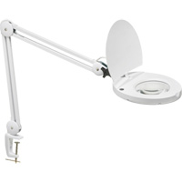 LED Magnifier with A-Bracket, 3 Diopter, LED Light, 47" Arm, C-Clamp, White XH199 | Kelford