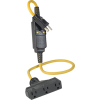 Triple-Tap Inline GCFI Extension Cord & Connector, 120 V, 15 Amps, 3' Cord XI231 | Kelford