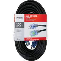 All-Rubber™ Outdoor Extension Cord, SJOOW, 14/3 AWG, 15 A, 100' XI526 | Kelford