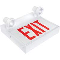 Exit Sign with Security Lights, LED, Battery Operated/Hardwired, 12-1/10" L x 11" W, English XI789 | Kelford
