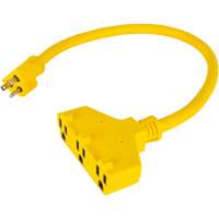 Extension Power Adapter, Outdoor, STOW, 12/3 AWG, 15 A, 3 Outlet(s), 2' Kelford