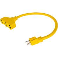 Extension Power Adapter, Outdoor, STOW, 12/3 AWG, 15 A, 3 Outlet(s), 2' Kelford