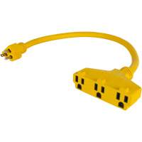 Extension Power Adapter, Outdoor, STOW, 12/3 AWG, 15 A, 3 Outlet(s), 2' Kelford