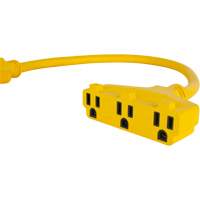 Extension Power Adapter, Outdoor, STOW, 12/3 AWG, 15 A, 3 Outlet(s), 2' Kelford